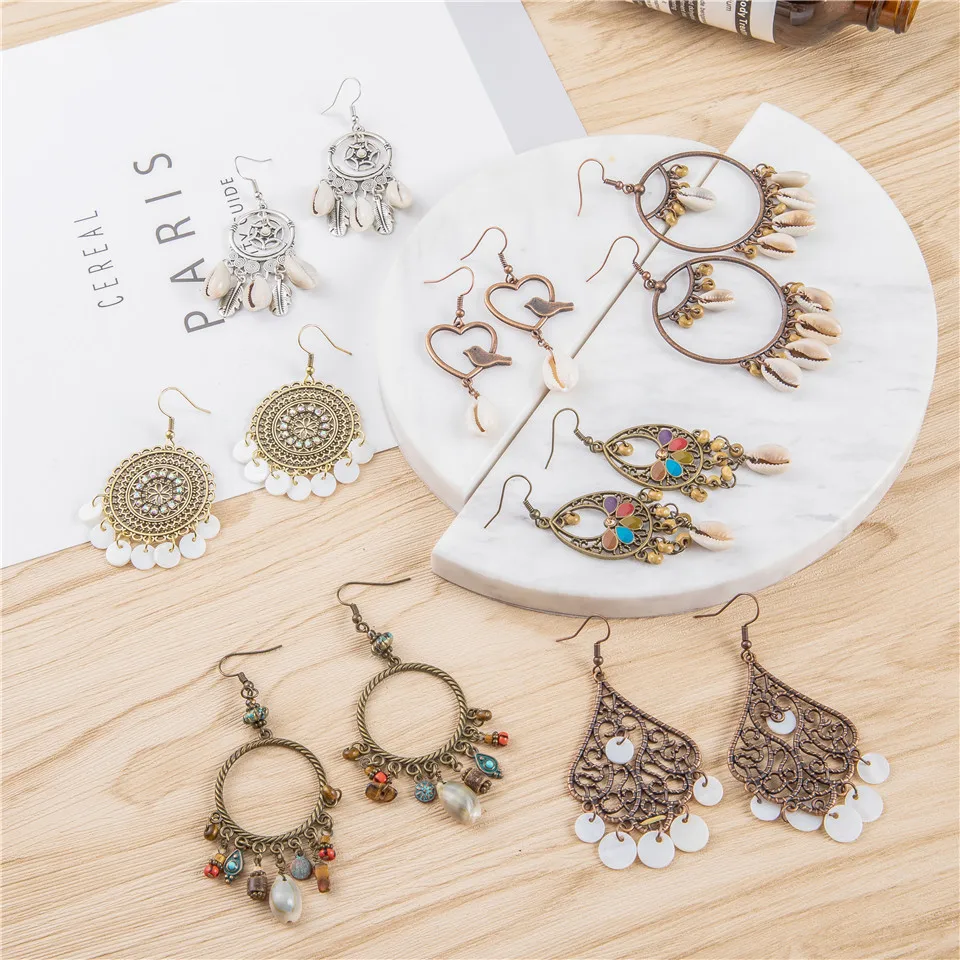Fashion Sea Shell Earrings Female Trendy Simple Holiday Women Big Round Beach Drop Earrings for Women Elegant Shells Jewelry (2)