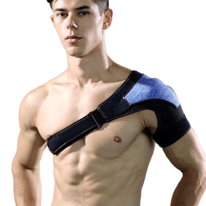 L Одно плечо поддержка Обертывание Регулируемый компрессионный бандаж рукав Pad Фитнес Спортивная одежда аксессуары для левых/правых плеч - Цвет: L