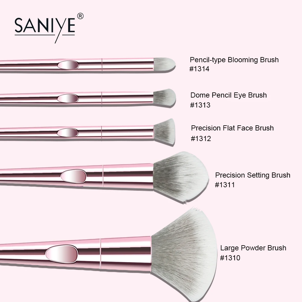 SANIYE High Quality Makeup Brush Pink Handle Soft Brush Professional Face Eyeshadow blusher Powder Brush B1310
