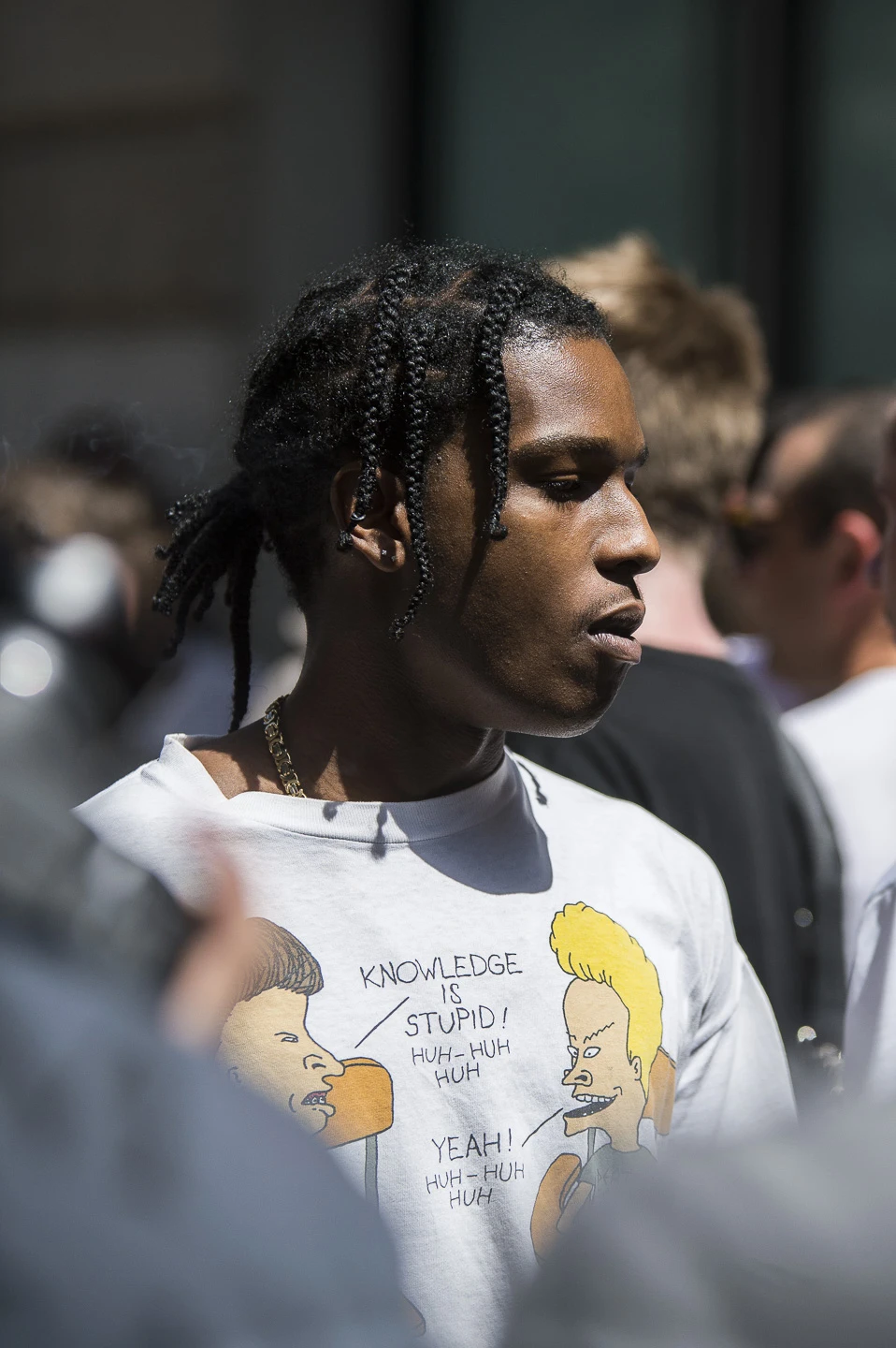 ASAP Rocky Футболка Хип-Хоп Уличная Мужская и женская белая рэп Винтажная с длинным рукавом модал