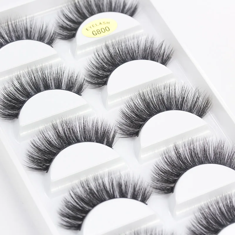 

5 Pairs Handmade Eyelashes Imitation Mink 3D Eyelashes Natural Thick Volume Lashes Extension Wholesale Lashes
