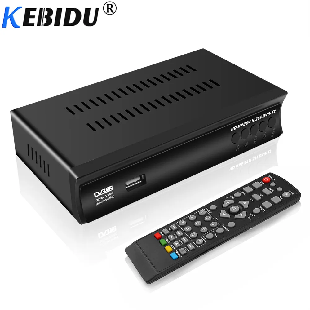 Kebidu DVB-T/DVB-T2 ТВ-тюнер ресивер DVB T/T2 ТВ-приставка HDMI CVBS 1080P цифровой HD спутниковый ресивер H.264 Эфирное ТВ-приёмник