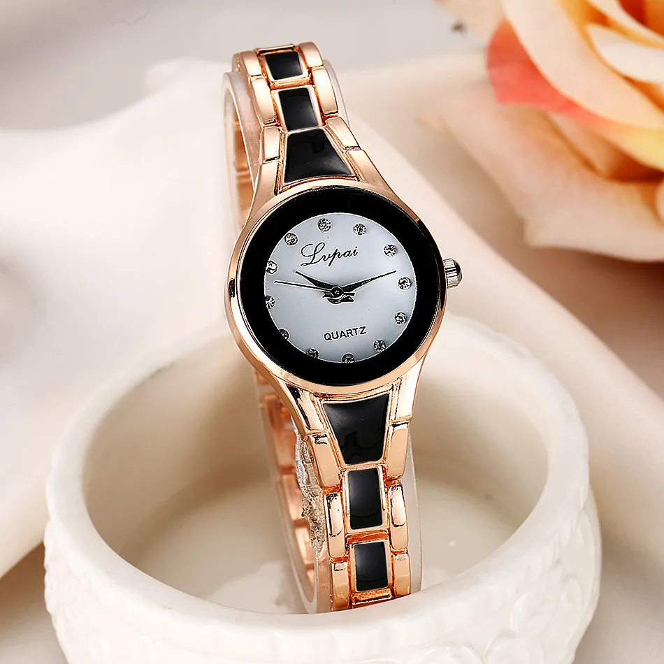 Роскошные часы для женщин Relogio LVPAI Vente chaude De Mode De Lux Femmes Montres браслет Zegarek Damski кварцевые часы Reloj Mujer - Цвет: Золотой