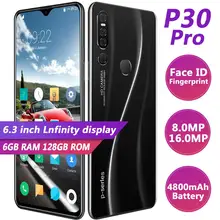 P30 pro6.3-Polegada tudo-em-um máquina gota de água tela dupla cartão de espera 6 + 128g suporta reconhecimento facial impressão digital unlocki