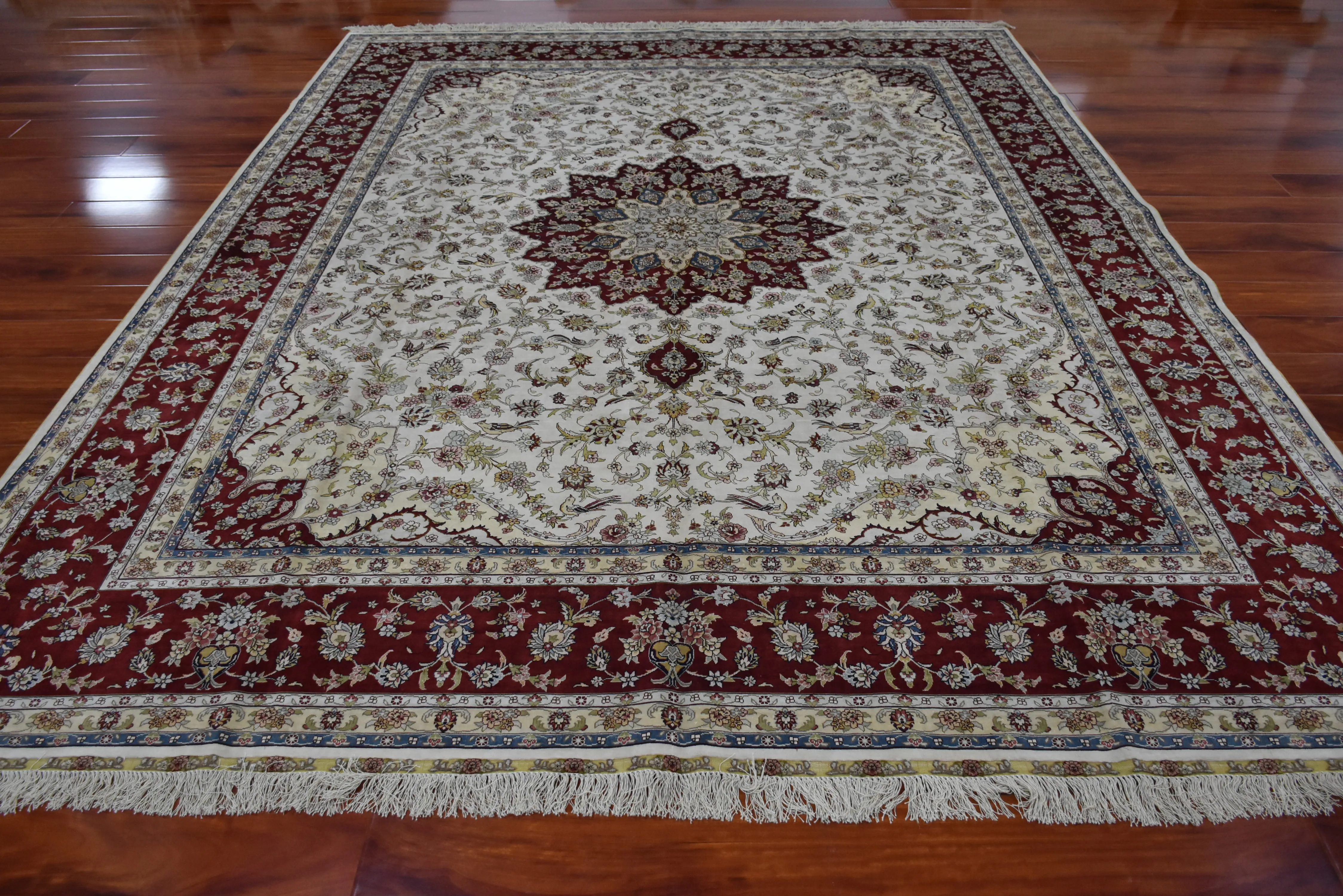 8'X10' Шелковый персидский ковер ручной работы, домашний декор, ковер для гостиной