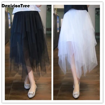 

2020 women mesh skirt Lace dress irregular sexy slip enagua mujer petticoat woman Casual Homme Mini Skirts petticoat underskirt