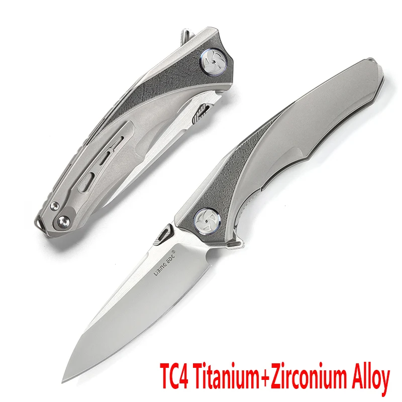 Zirconium Alloy LiBinGEDC, складной нож Raptor Flipper, титановая ручка S90V, лезвие, для улицы, тактические, для кемпинга, ножи для выживания, инструменты для повседневного использования - Цвет: Zirconium Alloy