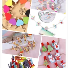 Мини-Пружинные скрепки для заметок, для одежды, фотобумага, прищепка, прищепка, ремесло, медведь для рождественской елки, деревянные зажимы, Рождественский Декор