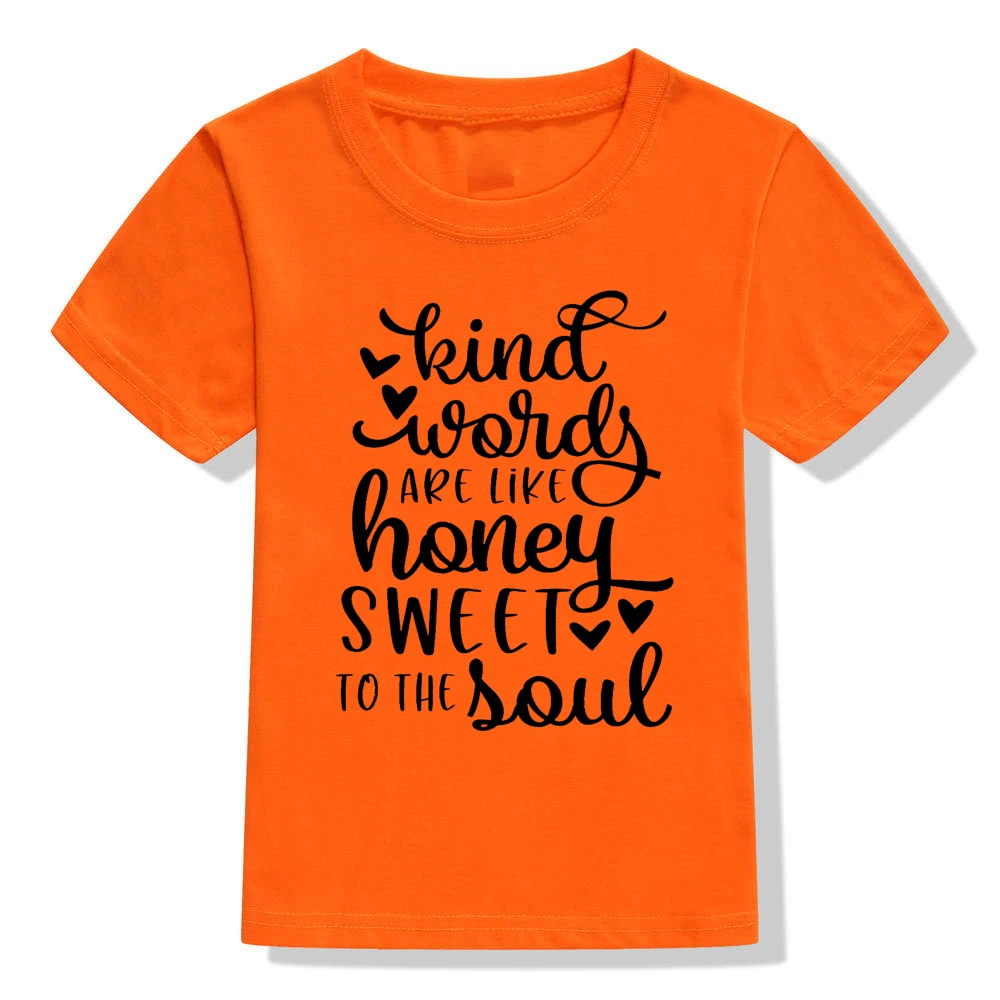 Детская рубашка с надписью «kind Are Like honey Sweet To The Soul» Детская христианская рубашка «Be kind» Детские Христианские Футболки для мальчиков и девочек