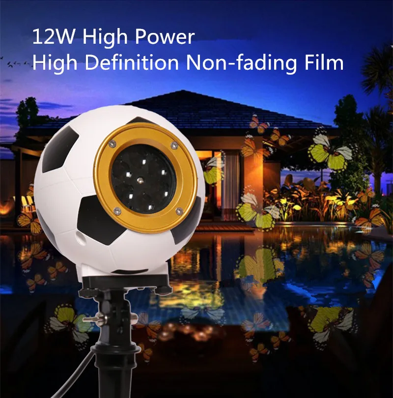 

Football Rotating Moving Snowflake Film Projector Light Outdoor IP44 Water Resistant Pattern Decoration Lamp for Christmas Xmas