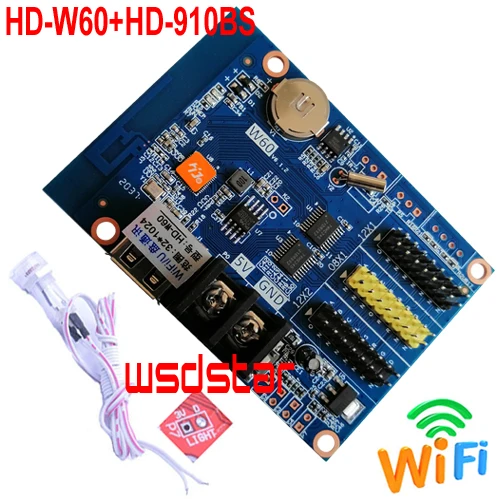 HD W60 + 910BS датчик яркости 1 * HUB08 2 HUB12 1024*32 USB WIFI светодиодный и два цвета P10