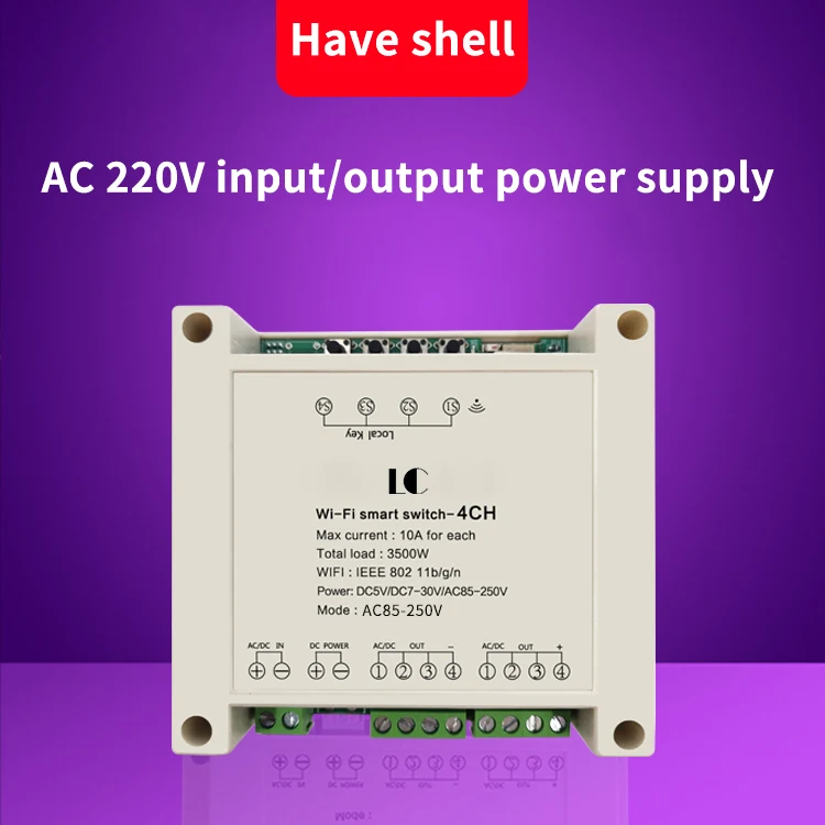 WiFi smart switch источник питания AC 85-250V сеть дистанционного управления wifi коммутатор 4 канала