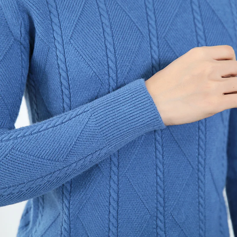 Sparsil Men Winter 100% Cashmere Sweater O-Neck Full Sleeve Twist Knitted Pullovers Autumn Warm Wool Boys Thicken Jumpers