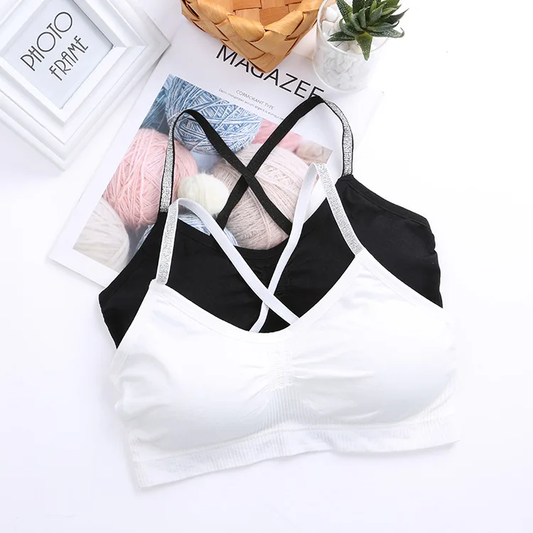 white cross back sports bra