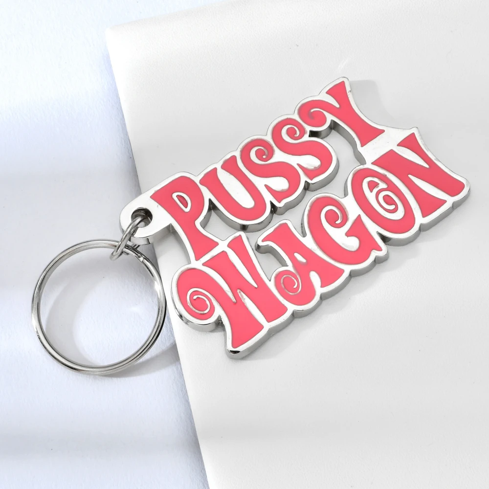 Vicney/игрушка Pussy Wagon из цинкового сплава, длинный брелок для ключей с розовыми буквами для женщин, сумки, крутой брелок для мужчин, модный держатель для ключей