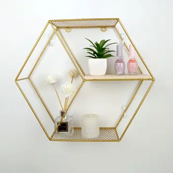 

Nordic Iron Storage Rack Shelf Wall Hanging Geometric Figure Home Wall Decor Dropship