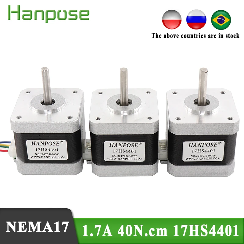 3 шт. Бесплатная доставка 4 проводной шаговый двигатель Nema17 для 3D принтера 42