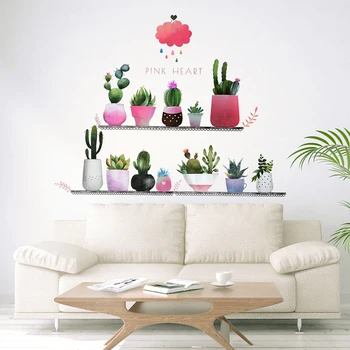 

1P 60x90cm Green Plant Pink Flamingo Unicorn Wall Stickers For Living Room Kitchen Room Kids Room Mural Art Decor Wall Decals