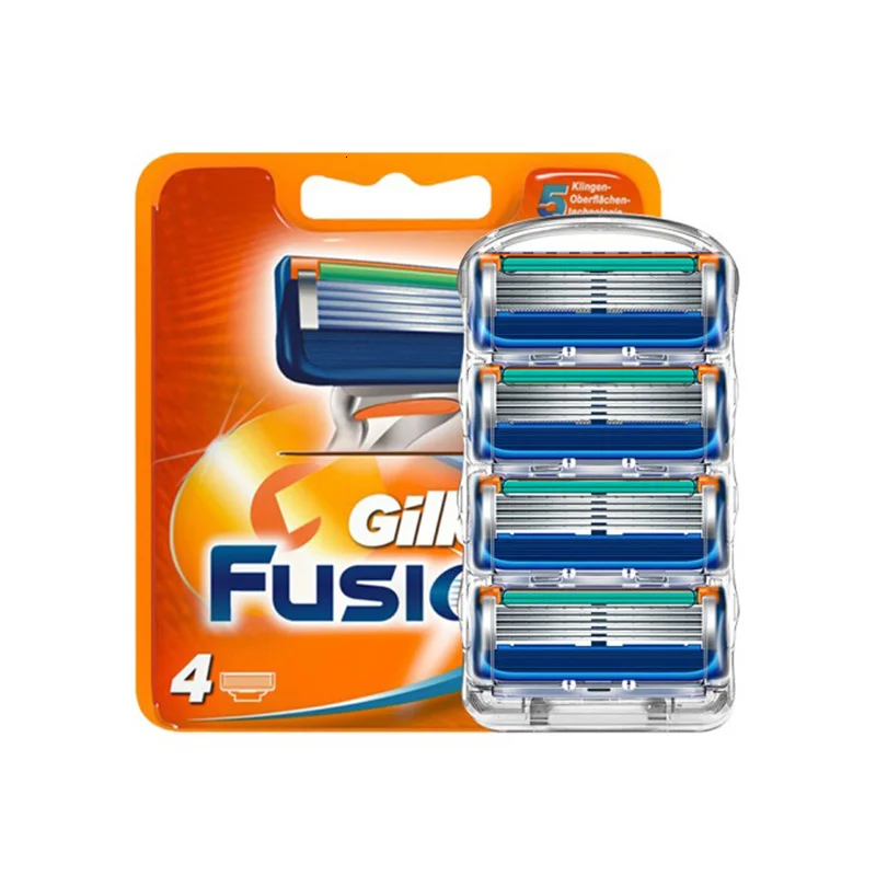 4 шт./лот, отличное бритье, 5 слойные лезвия для бритвы, совместимые с Gillette Fusion для мужчин, уход за лицом или Mache 3|Бритва|   | АлиЭкспресс