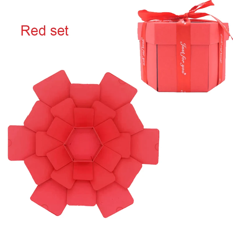 6-sided box color 13 18 цветов, вечерние подарочные коробки для скрапбукинга на юбилей, DIY фотоальбом, рождественский подарок, дропшиппинг - Цвет: 6-sided box color 13