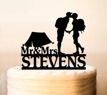 

Bride and Groom outdoor wedding,Hiking Couple wedding cake topper,Backpacking cake topper,Mountain Wedding Cake Topper,Mountain