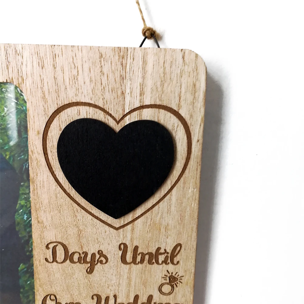 Country Ornament Retro Picture Frame Photo Wall Decor Wedding Countdown Engagement Gifts Love Blackboard Wooden