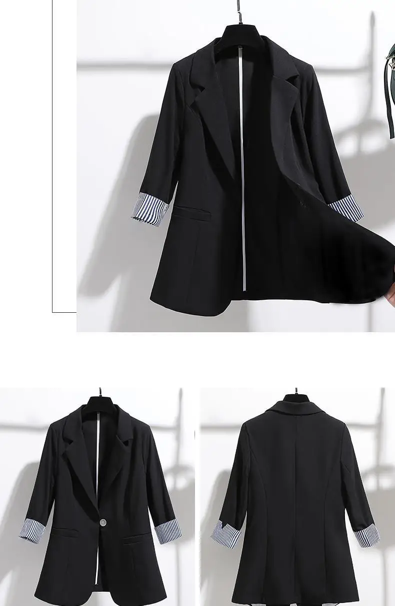 Blazers Ladies Workplace Girls Work-suit Slim Korean Model Easy Minimalist Patchwork Enterprise OL Stylish Femme New Arrival Younger 43 H1e54d5081f124090bab9f46df76612d8r