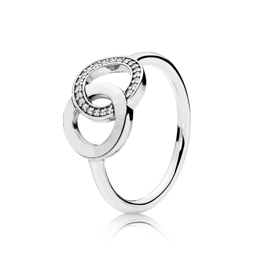Новые серебряные кольца с круглым кристаллом и логотипом, свадебные и вечерние кольца для женщин, ювелирные изделия, подарок