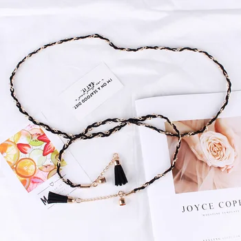 

Weave fine Waist chain fashion Tassels decorate belts Woman
