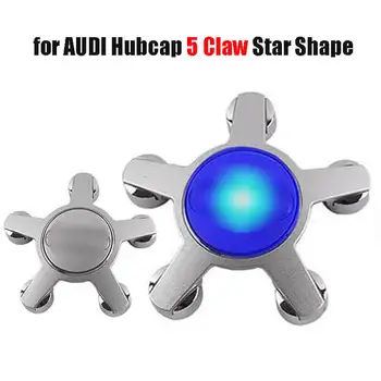 

For A4L A6L A5 A6 A7 A8L R8 S6 S7 S8 TT Blue Light Hubcap Badge 5 Lug Led Floating Wheel Centre Hub Cap Cover with Logo 134MM
