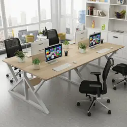 Компьютерный стол, современный, четыре человека, простой стол, экранный стенд для персонала, офисные столы и стулья
