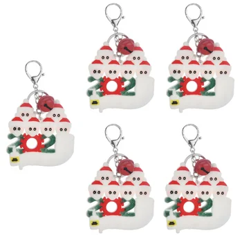 

5PCS Mask Santa Key Chains Survivor Mask Santa Claus Pendants Bag Accessories