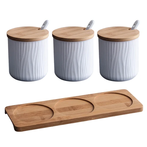 3PCS SET B Керамический горшок для приправ, креативная бутылка для хранения, Скандинавская Бытовая коробка для приправ, емкость для соли, кухонные принадлежности, комбинированный набор - Цвет: 3PCS SET B