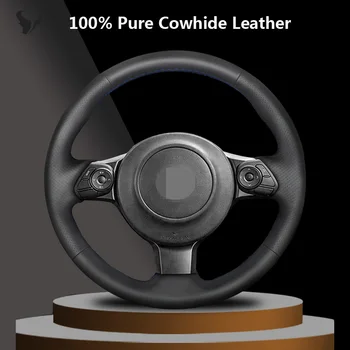 

Hand-stitched Black Genuine Leather Steering Wheel Cover for Toyota 86 2016-2019 Subaru BRZ 2016 -2019 2017 2018