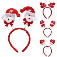 Милая Рождественская повязка на голову с оленьими ушами и Рогами Санта-Клауса, эластичный обруч для волос для детей и взрослых, вечерние аксессуары для волос для девушек, аксессуары в подарок