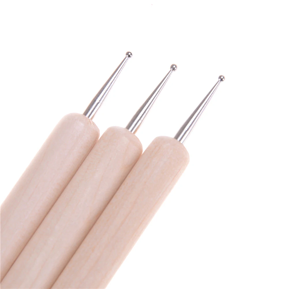 3Pcs Embossing Pattern Clay Sculpting Modeling Making Pottery Ceramic Tools Ball Styluses Tool For Polymer Clay Tool Kit