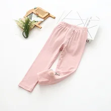 Новые стильные леггинсы для девочек на весну и осень детские брюки с пушистым кроликом