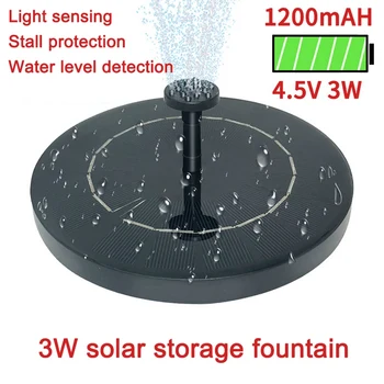 

2.4W Mini Solar Fountain Pump Floating Fountain with LED Light Decoration Bird Bath Waterfall Pool Pond Outdoor Garden Fountain