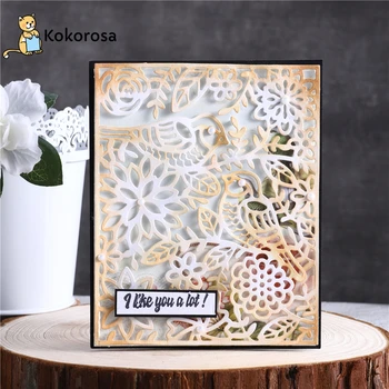 

Kokorosa Spring Bird Flower Frame Metal Cutting Dies New 2020 for Card Making Scrapbooking Embossing Cuts Stencil Craft Dies