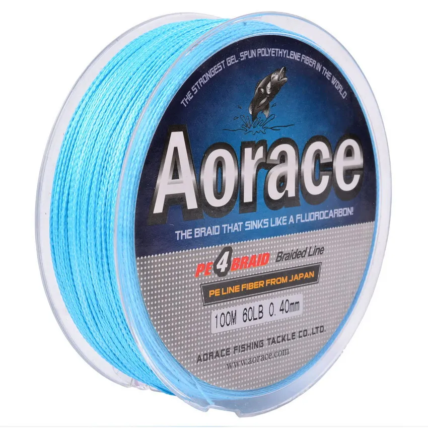 Blue 4 нити 100 м супер сильное плетение проволочной сетки 8-100LB 0,6-10,0 PE материал многофиламентный Карп Рыболовный шнур для рыбной ловли - Цвет: Blue