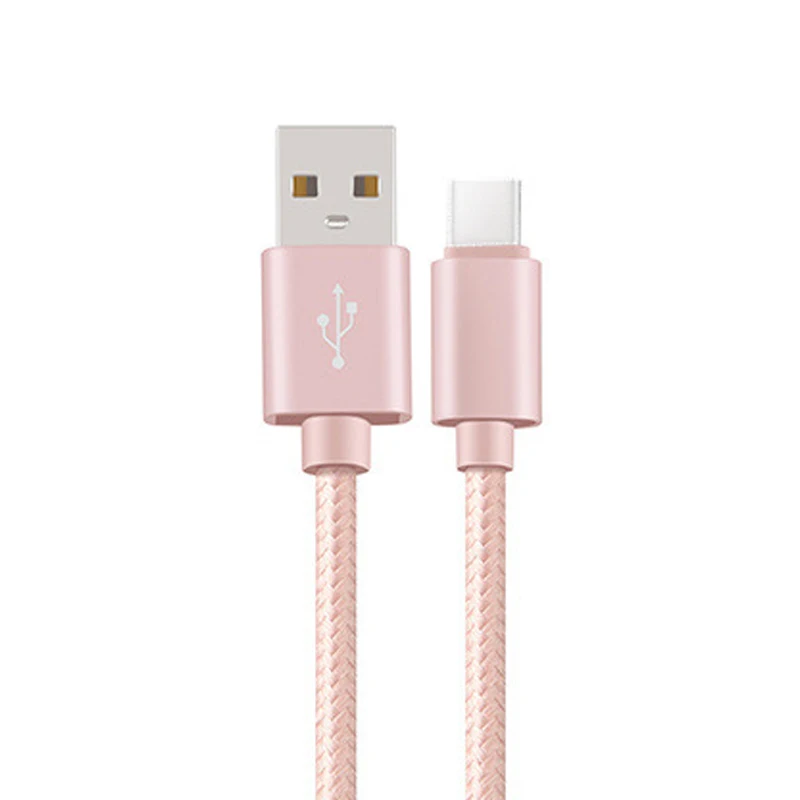 Зарядное устройство type C 1 м 2 м длинное USB зарядное устройство быстрой зарядки провод USB C для huawei P20 Lite samsung Galaxy Note 8 9 A5 A7 S8 A40 S10 зарядное устройство - Цвет: Розовый