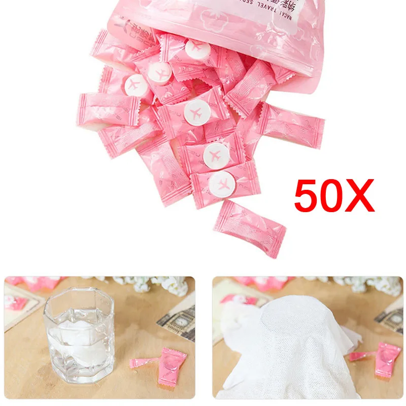 

50pcs Disposable Towel Magic Compressed Towel for Travel Compact Papper DIY Facial Tissue JS11