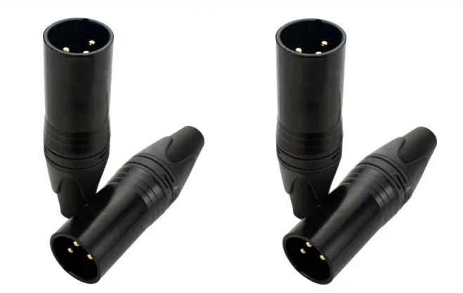 

wholesale 100pcs/lot copy NC3MXX-B 3 Pin male XLR Cable Connector Black Housing w/Gold Contacts YA5407-1