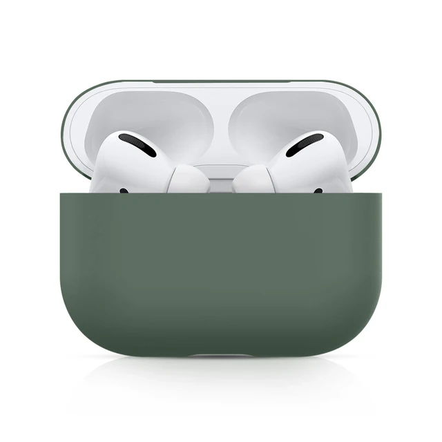 Silicone Case For Airpods Pro Case Wireless Bluetooth For Apple Airpods Pro Case Cover Earphone Case For Air Pods Pro 3 Fundas Gray-green