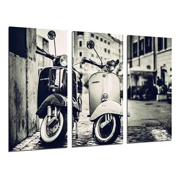 

Motorcycle Vespa Vintage, photo print on wood, modern picture decorative 26307