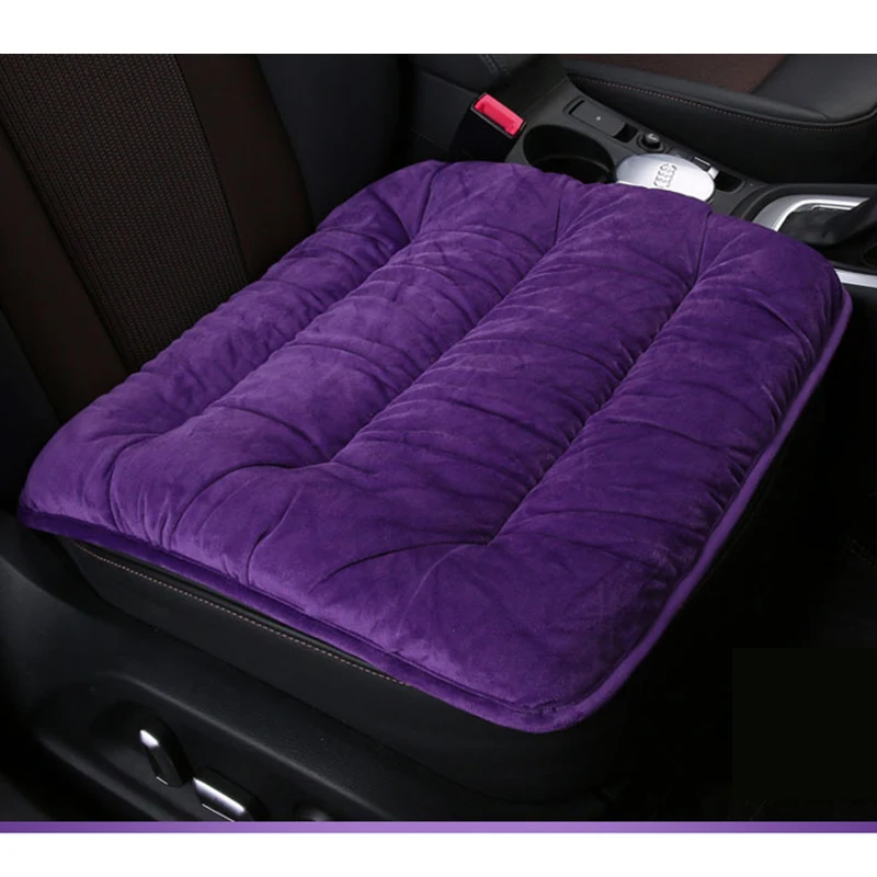 Флокированная ткань, не перемещается, подушки для автомобильных сидений, не скользит, подушка для автомобильных сидений, универсальная, сохраняющая тепло, зимние автомобильные аксессуары, чехол для сиденья - Название цвета: Purple 1