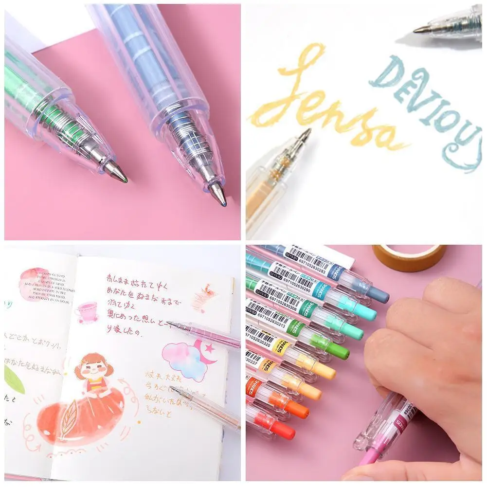 

9pcs/set Color Press Gel Pen Set 0.5mm Scrapbook Paper Office Colors Color Craft Multiple Pen Stationery Supplies Gel Schoo D0B1