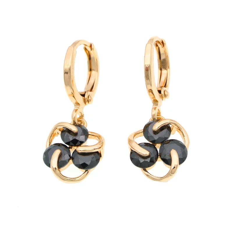 Venerdì Nero Di Cristallo Coreano Orecchini Lunghi Orecchini In Oro Delle Donne Oorbel Regalo Di Natale Boucles D' Oreilles Brincos Oorringen E2636