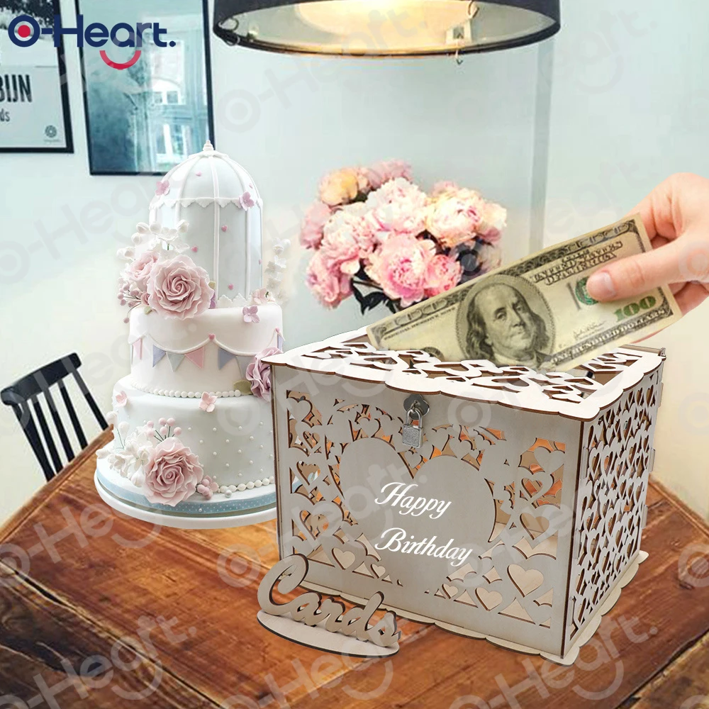  Rustic Wooden Wedding Card Box With Lock Sign Money Box DIY Greeting Card Box Christmas Baby Shower