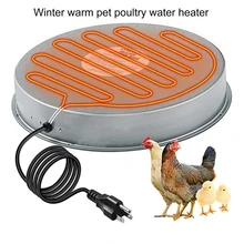 

Poultry Waterer Drinker Heated Base Heavy Duty Winter Metal Pet Thermostatic Safe For Chicken Silver Drinking Fountain